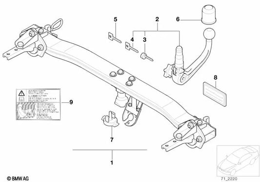 Verschlussstopfen für BMW 5er E39, 7er E65, E66 (OEM 71601094527). Original BMW