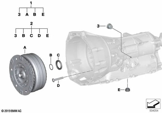 Kit de Reparación del Convertidor de Par para BMW Serie 3 G20, G21, G28, Serie 4 G22, G23, G26, Serie 6 G32, Serie 7 G11N, G12N, X5 G05, G18, X6 G06, Z4 G29 (OEM 24008743407). Original BMW