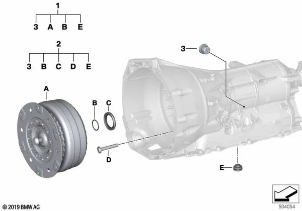 Kit de Reparación del Convertidor de Par para BMW Serie 3 G20, G21, G28, Serie 4 G22, G23, G26, Serie 6 G32, Serie 7 G11N, G12N, X5 G05, G18, X6 G06, Z4 G29 (OEM 24008743407). Original BMW