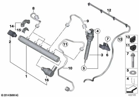 Inyector para BMW F20, F21 (OEM 13538515060). Original BMW