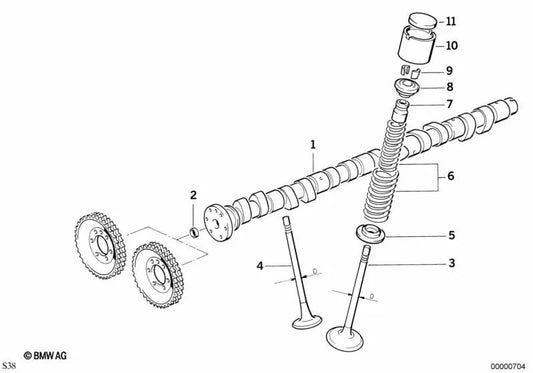 Válvula de escape con medida del eje +0,1mm para BMW E34 (OEM 11341401749). Original BMW