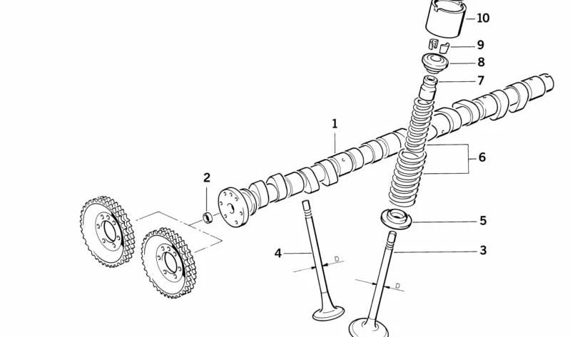 Árbol de levas OEM 11311311907 para BMW E34. Original BMW.