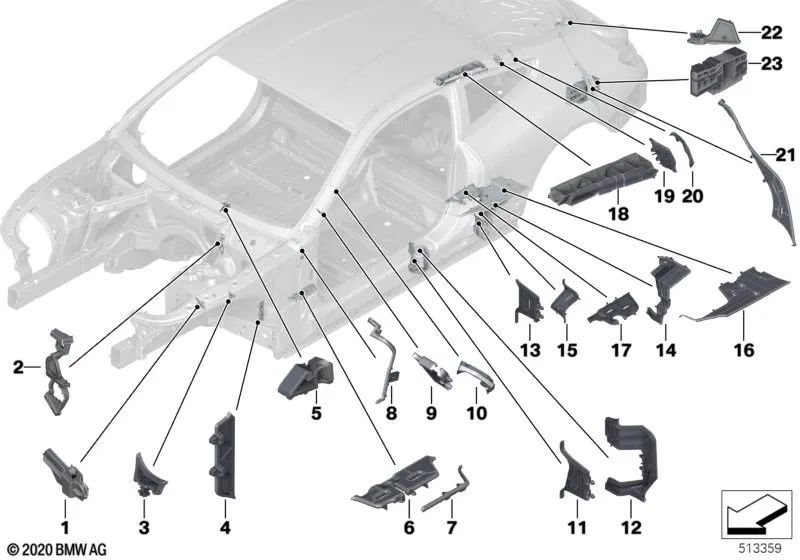 Pieza moldeada para entrada interior para BMW F92, G15 (OEM 41007445597). Original BMW