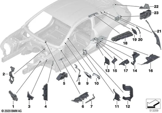 Molded part for interior entrance for BMW F92, G15 (OEM 41007445597). Genuine BMW