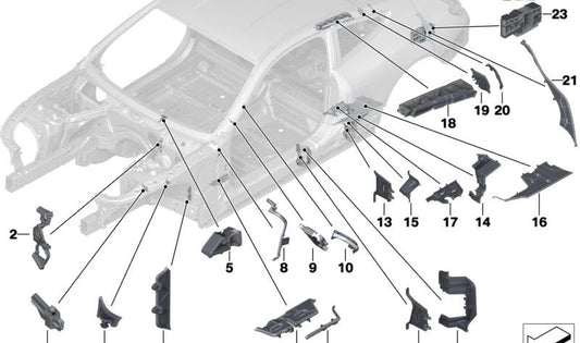 Logement extérieur inférieur du pilier à l'OEM 41007441997 pour BMW F92, G15. BMW d'origine.