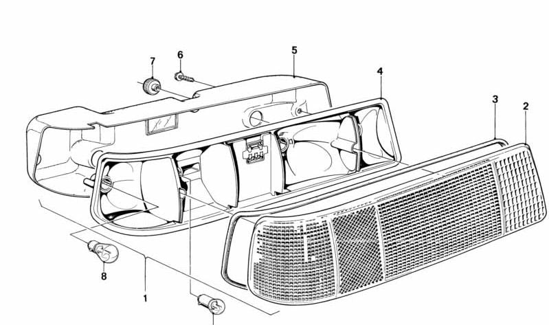 Luz de posición izquierda para BMW E21 (OEM 63211357345). Original BMW.