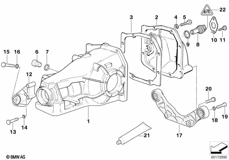 Junta sin amianto para BMW E36, E46, E34, E39, E32, E31, E85, E86 (OEM 33108305033). Original BMW