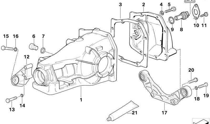 Soporte trasero para BMW Serie 3 E36 (OEM 33172228128). Original BMW.