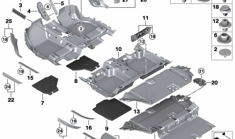 Moldura de entrada trasera derecha para BMW Serie 2 F46, F46N (OEM 51477366830). Original BMW.