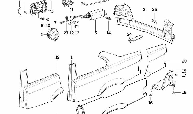 Soporte para Cambiador de CD para BMW Serie 3 E36 (OEM 41148134049). Original BMW