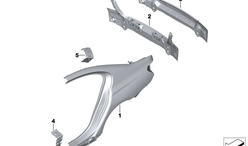 Complete Heckverkleidung for BMW 4 Series G26, G26E, G26F, G26N (OEM 41349625506). Genuine BMW