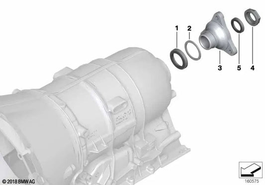 Abtriebsflansch para BMW E81, E82, E87N, E88, E90, E90N, E91, E91N, E92, E92N, E93, E93N, E60, E60N, E61, E61N, E63, E63N, E64, E64N, E65, E66, F01, F02 (OEM 24007588769). Original BMW.