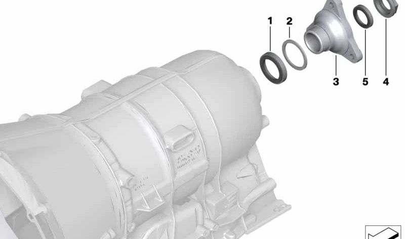 Retén de aceite OEM 24137519344 para BMW E81, E82, E87, E88, E90, E91, E92, E93, E60, E61, E63, E64, E65, E66, F01, F02, E84, E85, E86, E89. Original BMW.