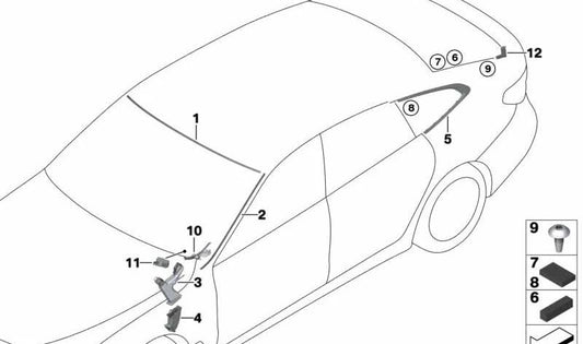 Tampa esquerda para BMW 6 G32, G32N (OEM 51767465435). BMW original