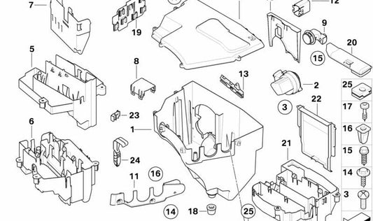 Tapa con ventilación OEM 12907532895 para BMW Serie 5 (E60, E61) y Serie 6 (E63, E64). Original BMW.