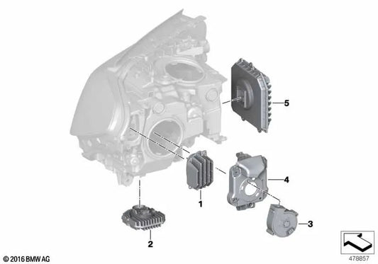 Unidad de Control de Electrónica de Luces Delanteras para BMW F90, G30, G31 (OEM 63119449323). Original BMW