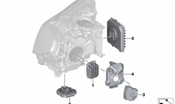 Cubierta Ventilador para BMW Serie 5 F90, G30, G31, G38 Serie 6 G32 (OEM 63117214946). Original BMW