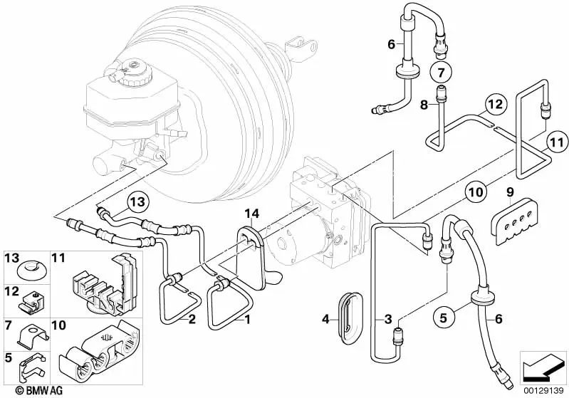 Tubo de freno delantero para BMW E83, E83N (OEM 34303411443). Original BMW