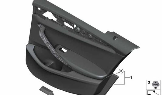 Panel de puerta trasero izquierdo OEM 51427477105 para BMW G30, G31. Original BMW.