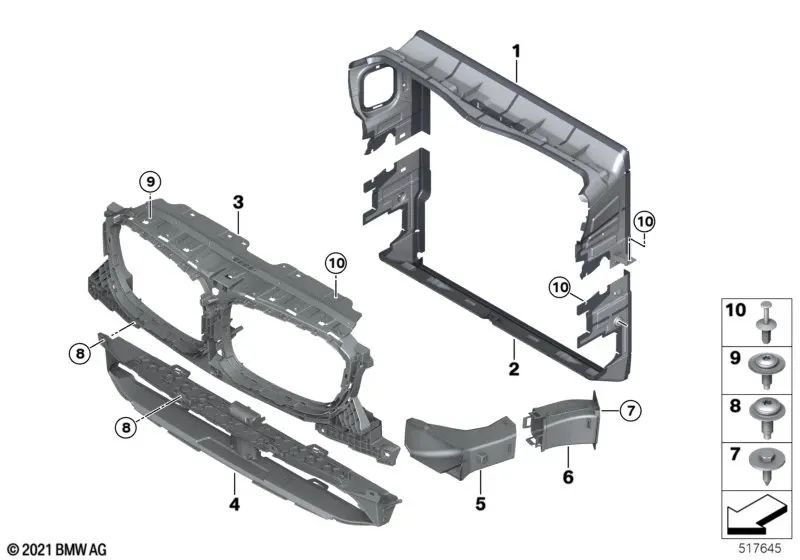 Conducto de aire del freno delantero izquierdo para BMW X3 G01, G08, X4 G02 (OEM 51747400003). Original BMW