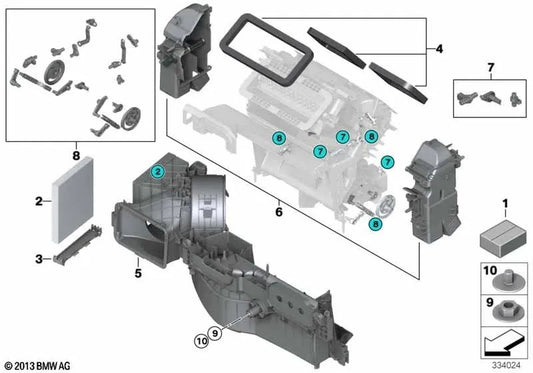 Clip para BMW X5 E70, E85, F15, F85; X6 E71, E72, F16, F86 (OEM 64116973838). Original BMW.