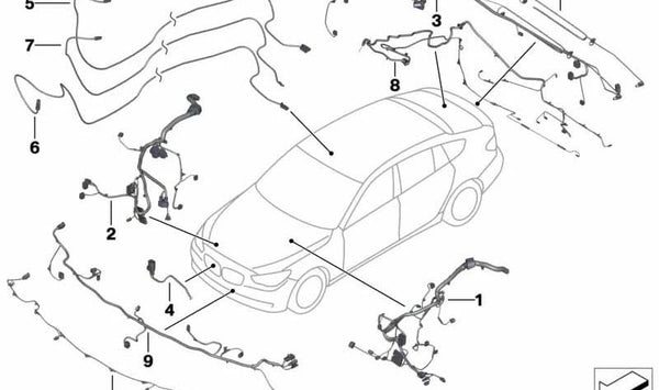 Cableado Frontal para BMW F01N, F02N (OEM 61129291883). Original BMW