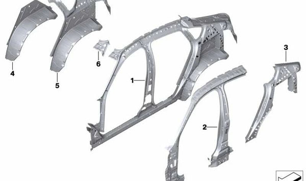 Marco lateral interior derecho OEM 41007352068 para BMW F16, F86. Original BMW.