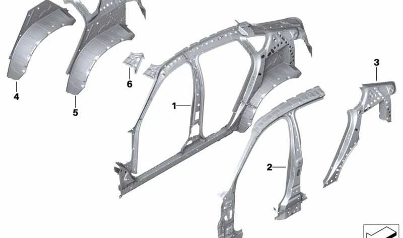 Painel lateral direito do OEM 41217352088 para BMW F16, F86. BMW original.