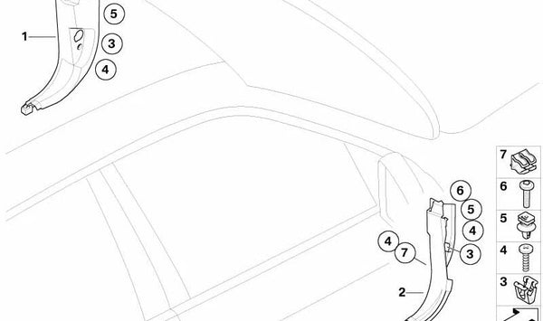 Embellecedor inferior derecho OEM 51436954912 para BMW X5 (E70) y BMW X6 (E71). Original BMW.