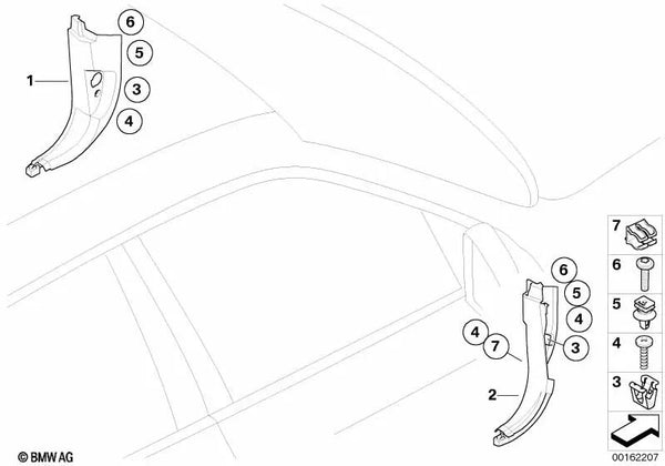 Tapa inferior izquierda para BMW X5 E70, E70N, X6 E71 (OEM 51436967163). Original BMW.