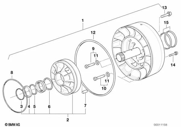 O-Ring para BMW E34, E39, E32, E38, E31 (OEM 24311421577). Original BMW.