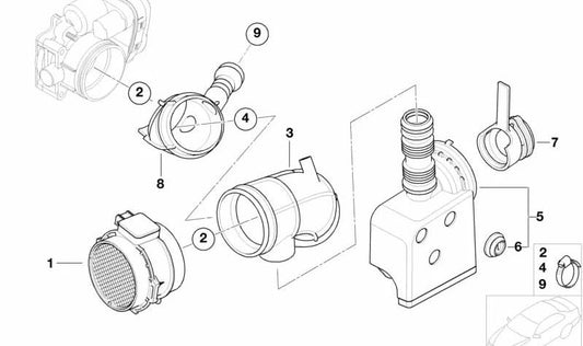 Verbindungstülle para BMW E46 (OEM 13747510318). Original BMW