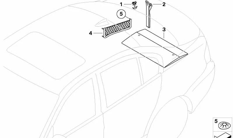 Soporte universal para BMW Serie 3 E90, E90N (OEM 51477152788). Original BMW