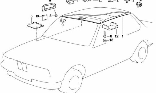 Tapa para BMW E34, E32 (OEM 51168107988). Original BMW