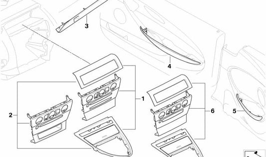 Juego de molduras de madera OEM 51459177366 para BMW E63, E64. Original BMW.