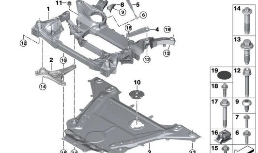 PHEV -Vorgefertigungsunterstützung OEM 31101543619 für BMW G60, G61, G70. Original BMW.