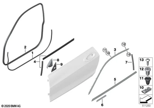 Vordertürkantenschutz für BMW G22, G82 (OEM 51767482710). Original BMW