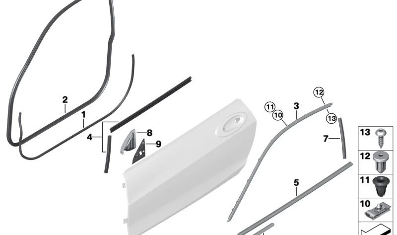 Embellecedor marco de ventana superior puerta delantera derecha para BMW G22, G82 (OEM 51337482754). Original BMW