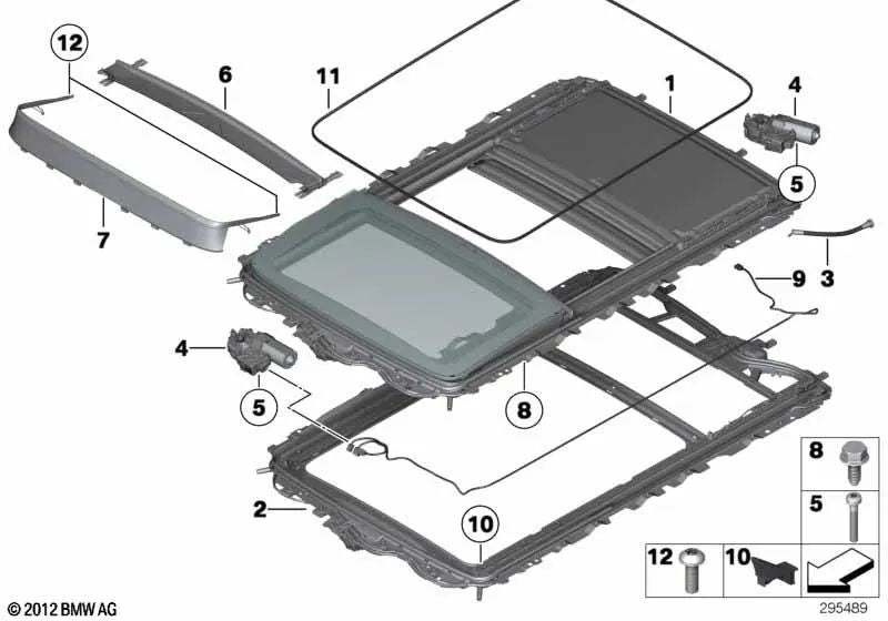 Wind deflector for BMW X3 F25 (OEM 54107293440). Original BMW.