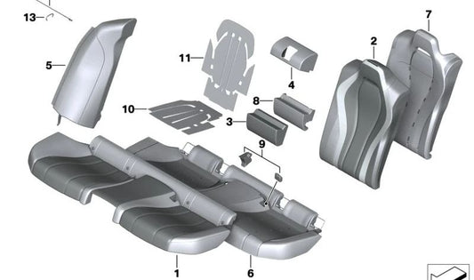 Funda de asiento de cuero para BMW F93 (OEM 52208079264). Original BMW.