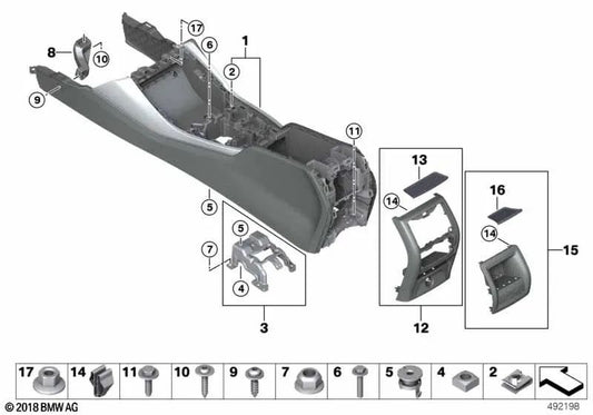 Rear storage compartment mat for BMW X3 F97, F01, G08, X4 F98, G02 (OEM 51166823217). Original BMW.