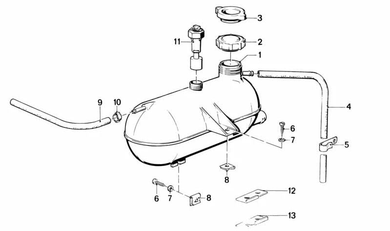 Depósito de compensación para BMW E28 (OEM 17111178252). Original BMW