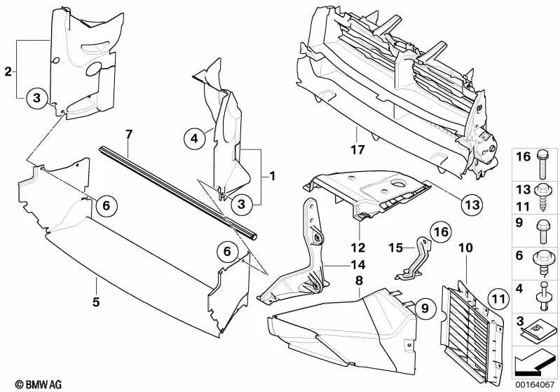 Soporte para radiador adicional para BMW E83N (OEM 32413448681). Original BMW