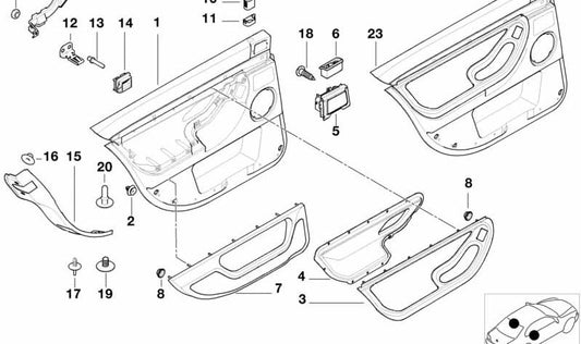 Türaschenbecher links hinten für BMW 7er E38 (OEM 51428179345). Original BMW