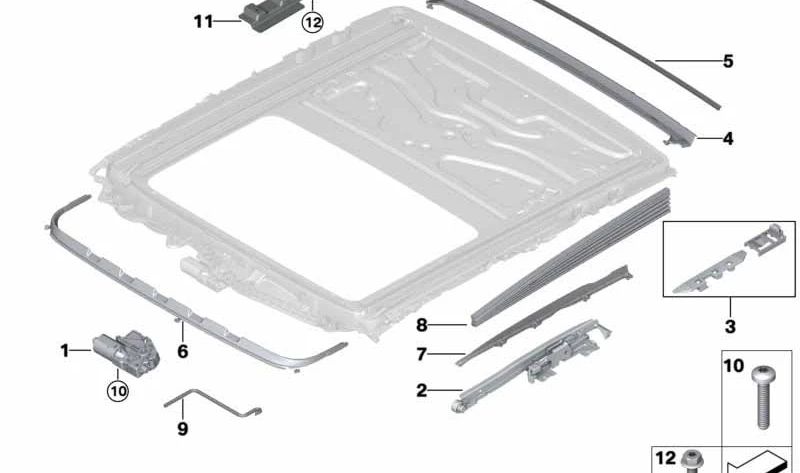 Defletor de ar de janela OEM 54107408257 para BMW F90, G30, G38. BMW originais.