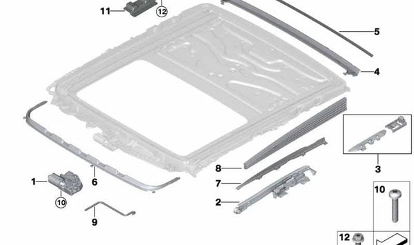 Canaleta de agua OEM 54107209195 para BMW {F01, F02, F04, G11, G12}. Original BMW.