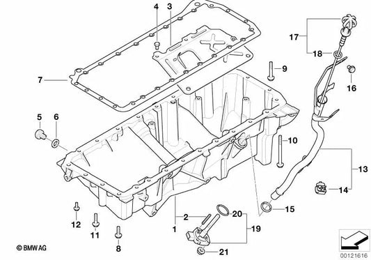 Varilla de medición de aceite para BMW Serie 3 E46 (OEM 11437790152). Original BMW