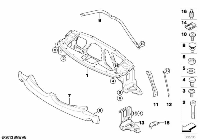 Left Strebe for BMW Z4 E85, E86 (OEM 51717197207). Genuine BMW