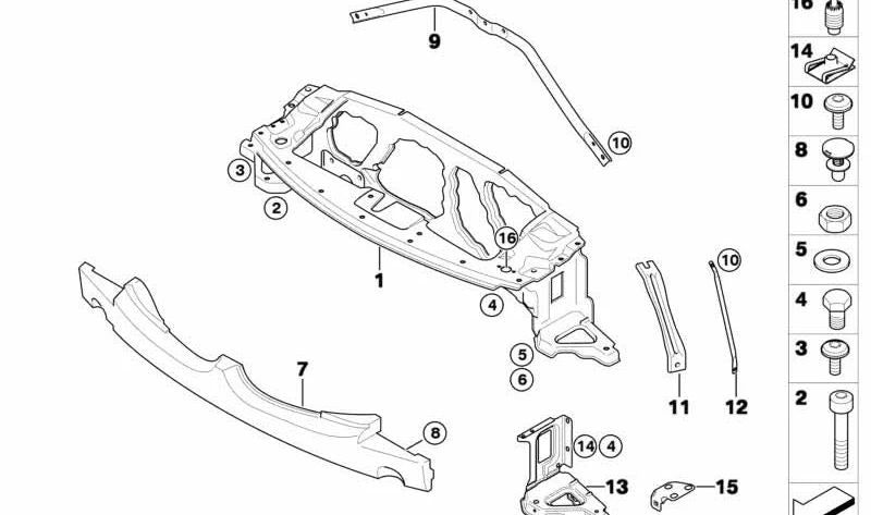 Soporte de faro izquierdo para BMW Z4 E85, E86 (OEM 51717197211). Original BMW.