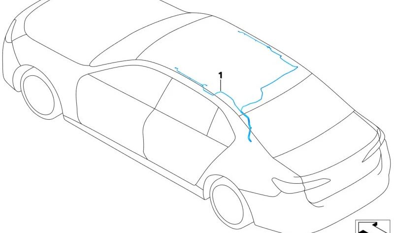 Cableado eléctrico del techo OEM 61125A5BC57 para BMW Serie 3 (E46, F30, G20), Serie 5 (E39, F10, G30), X3 (E83, F25, G01), X5 (E53, F15, G05). Original BMW.